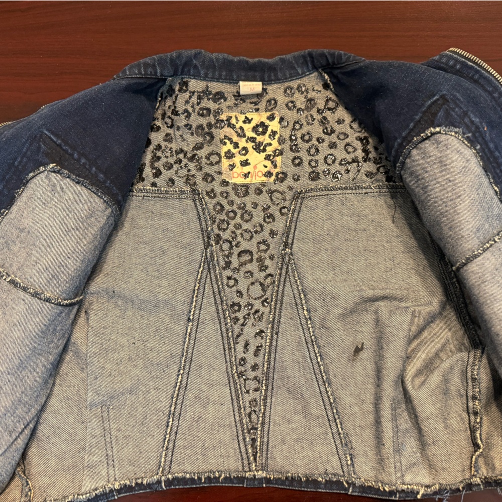 1980s Vintage Bon Jour Denim Cropped Jacket size Medium - Picture 9 of 11